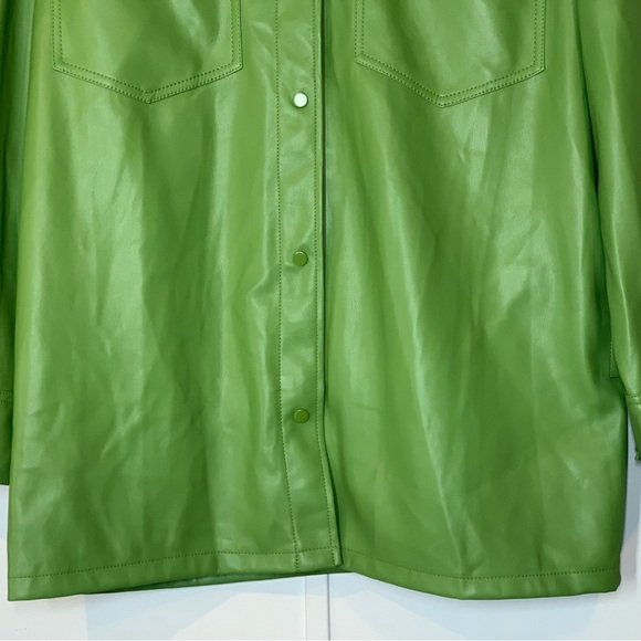 Topshop Maddie Faux Leather Button-Up Shirt - Picture 6 of 12